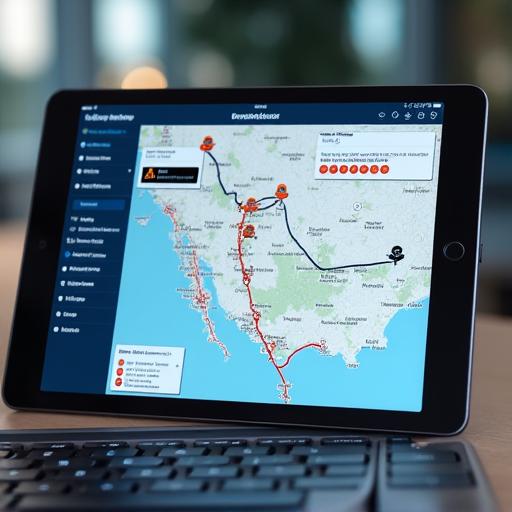 Dashboard de gestión de flotas con geolocalización